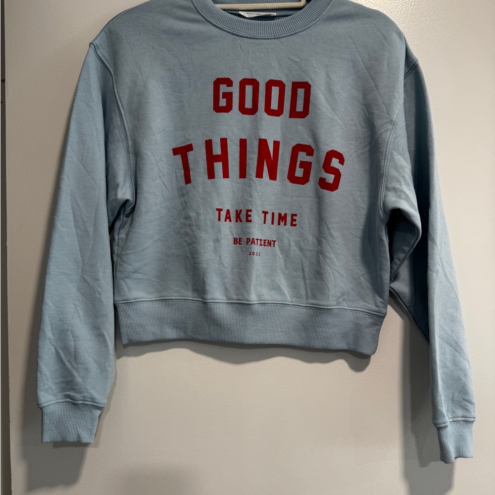 Light Blue Graphic Women's Sweater